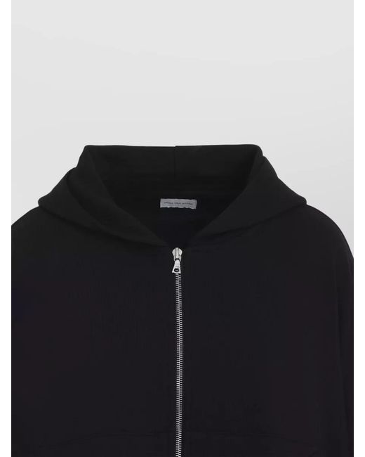 Dries Van Noten Black Hannett Tris Cropped Hoodie Cotton Jersey