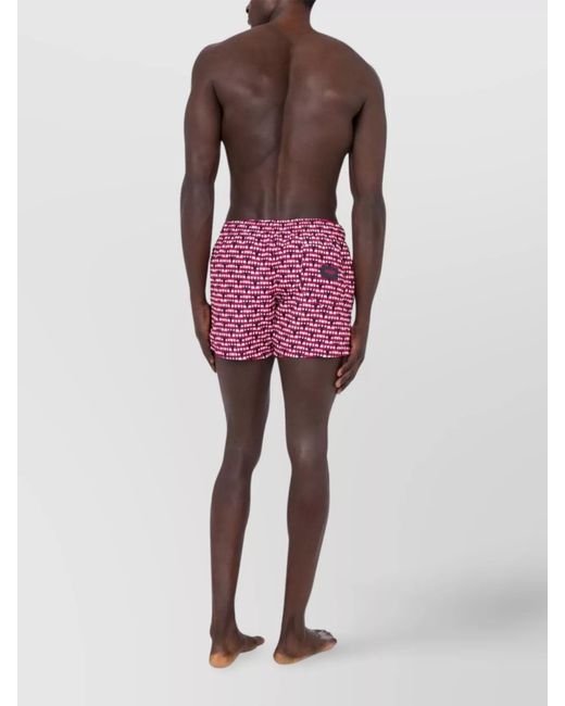 Moschino Red Graphic-Print Swim Shorts for men