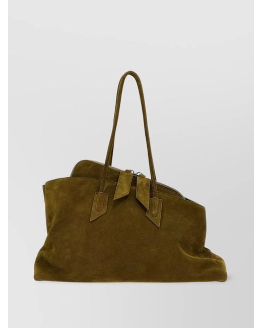 The Attico Green Medium Leather Tote Bag