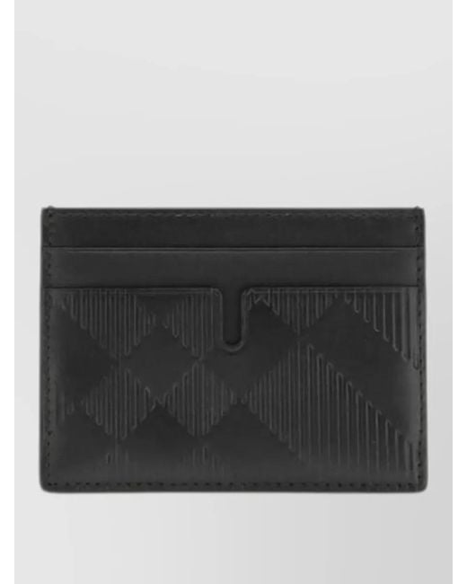 Burberry Black Calf Leather Bos Taurus Compact Wallet for men
