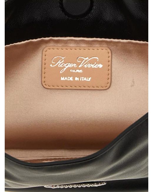 Roger Vivier Black Pilgrim Micro Shoulder Bag Chain Strap
