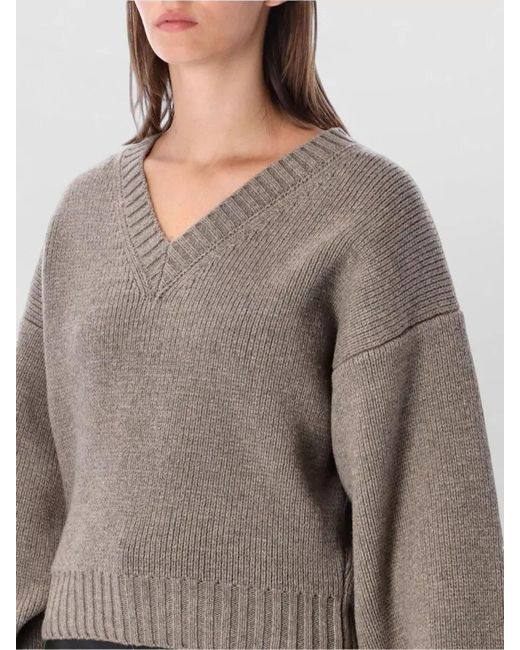 Rohe Gray Wool V-Neck Sweatshirt
