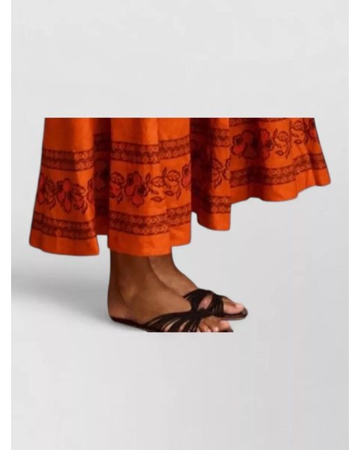 ALÉMAIS Orange Linen Midi Sundress