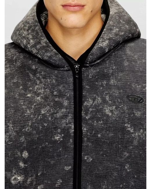 DIESEL Gray Relaxed-Fit Hooded Jacket for men