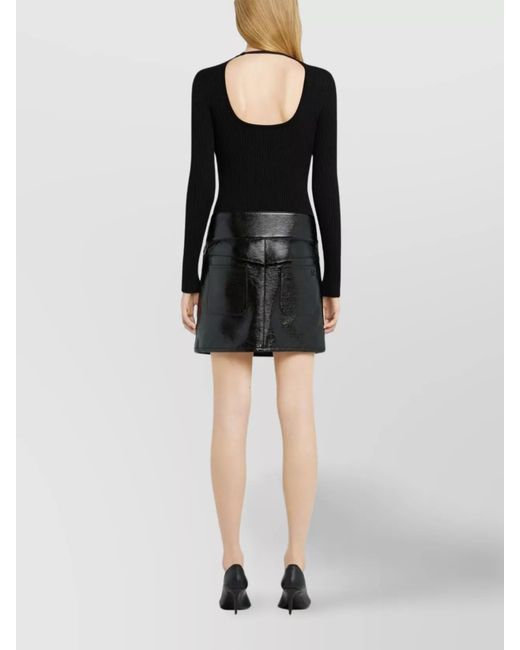 Courreges Black Vinyl Mini Skirt