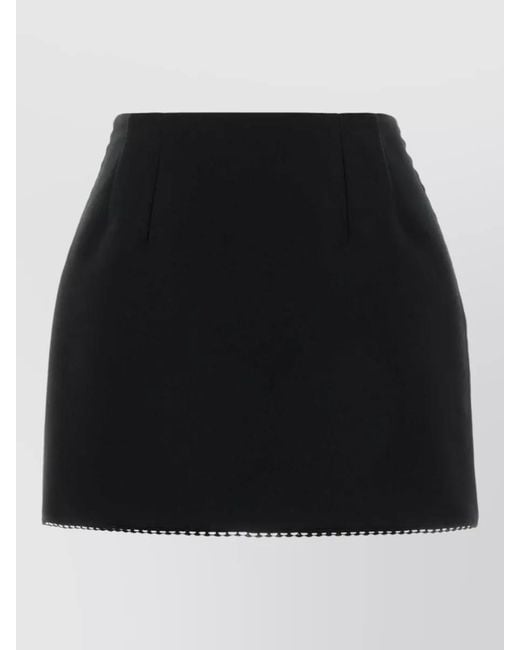 Prada Black Silk Blend Mini Skirt