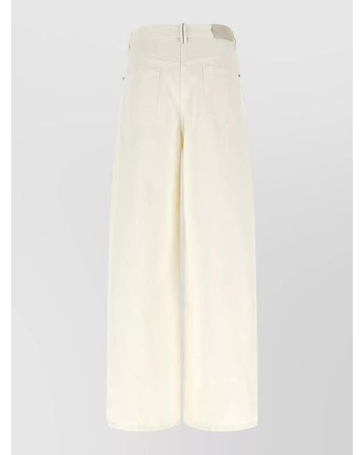 Brunello Cucinelli White High Waist Barrel Leg Denim Jeans