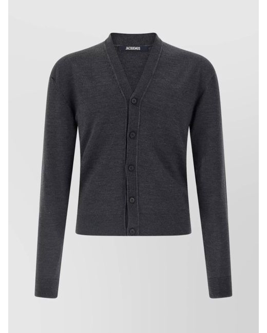 Jacquemus Blue Embroidered Long Sleeve Cardigan for men