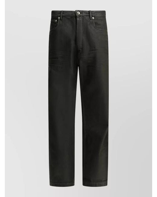 Rick Owens Black Geth Wide Leg Jeans Five Pocket Style for men