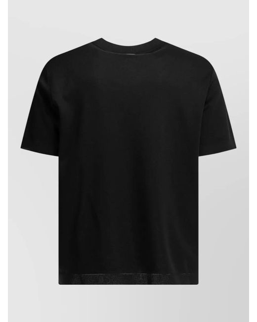Herno Black Crewneck Piqué T-Shirt for men