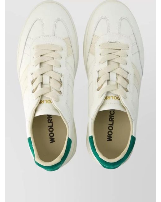 Woolrich White Leather Low-Top Sneakers for men