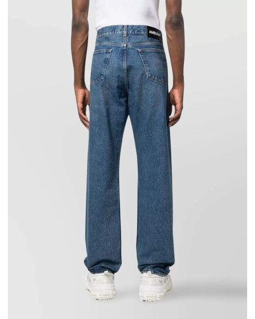 Ambush Blue Denim High-Rise Wide-Leg Jeans for men
