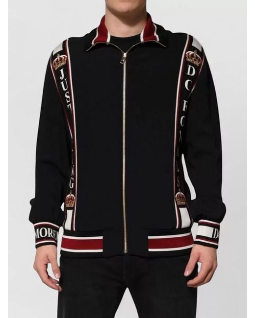 Dolce & Gabbana Black Dg King Full Zip Sweatshirt Jacket for men