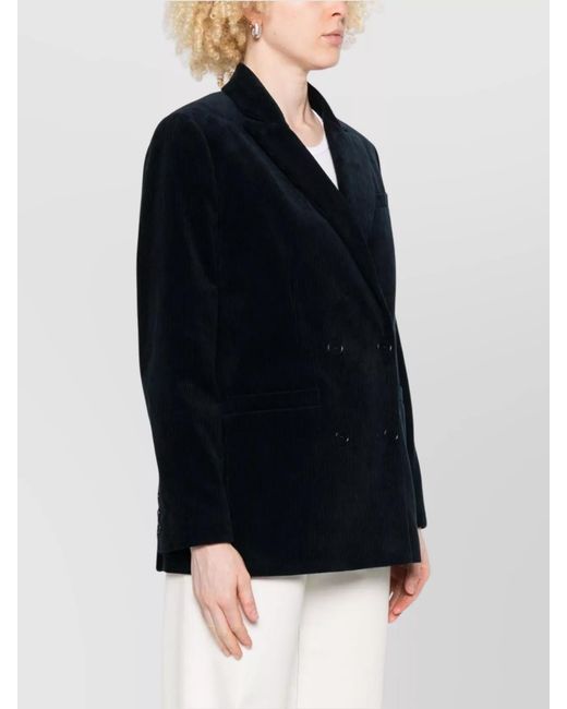 A.P.C. Black Cotton Double-Breasted Jacket