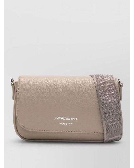 Emporio Armani Gray Logo-Print Shoulder Bag