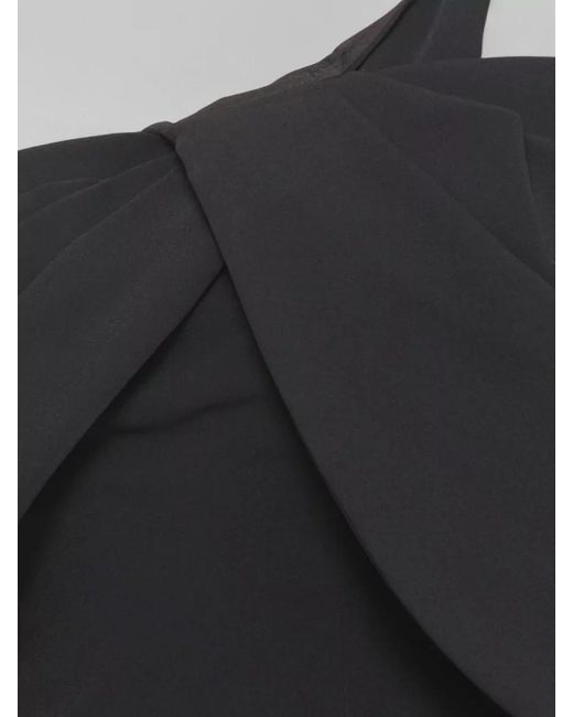 Solace London Black One Shoulder Draped Mini Dress Volant