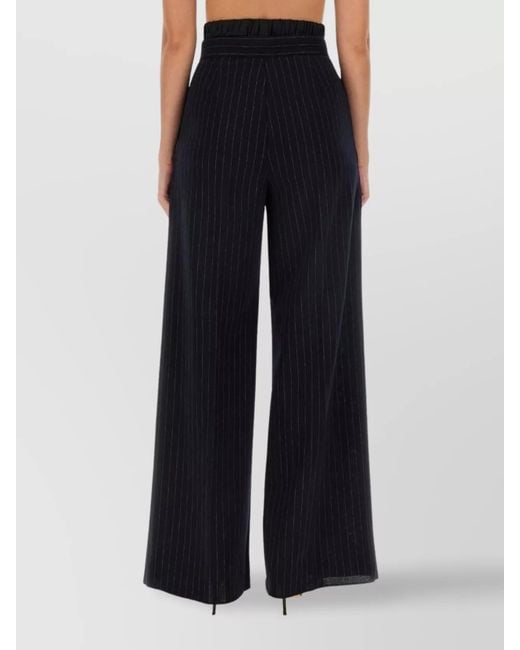 Max Mara Black Wool Wide-Leg Trousers