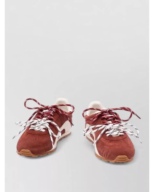 DSquared² Red Leather Paneled Low-Top Sneakers for men