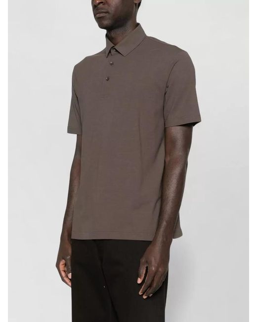 Herno Brown Cotton Polo Shirt for men