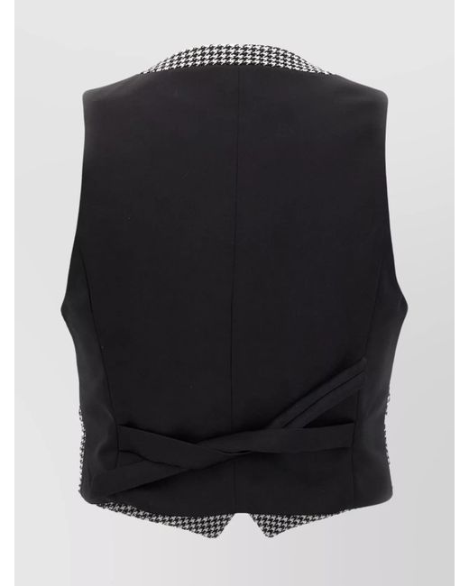 Alexandre Vauthier Black Houndstooth Waistcoat