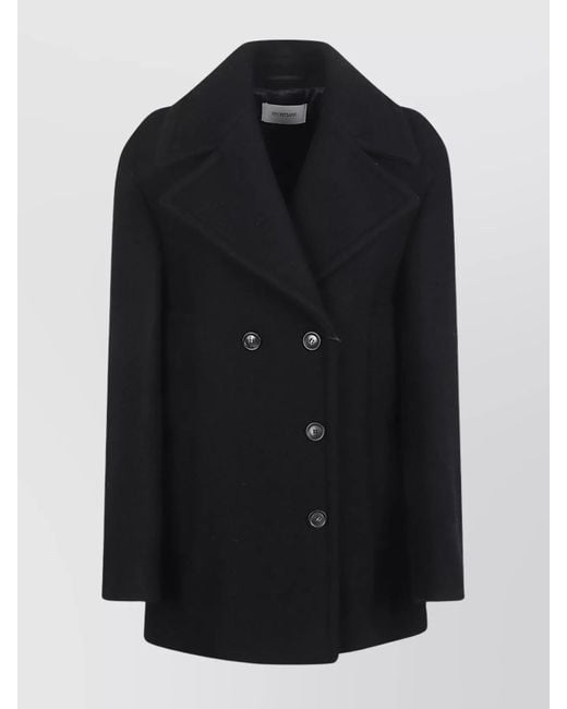 Max Mara Black Stylish Jacket With Button Design And Wide Lapels