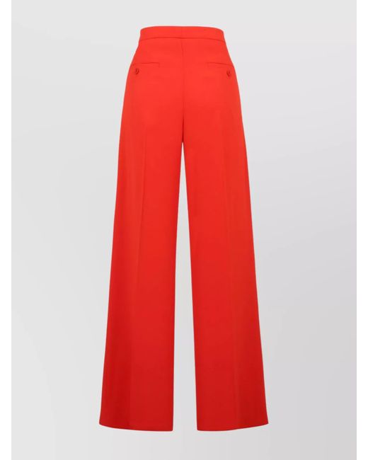 Aspesi Red High-Rise Wide-Leg Trousers