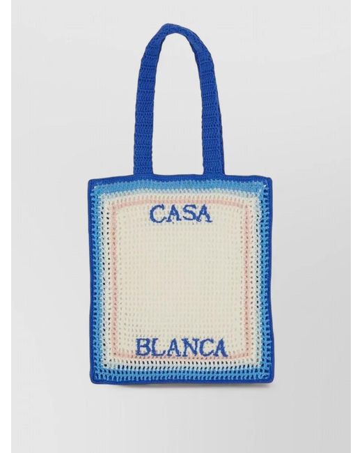 Casablanca Blue Crochet Tote Bag