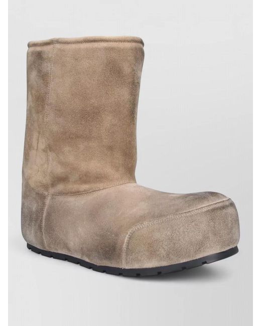 Balenciaga Natural Suede Ankle Boots Flat Sole Round Toe for men