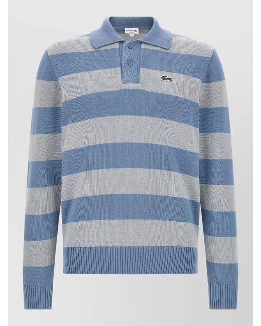 Lacoste Blue Cotton Polo Sweater for men