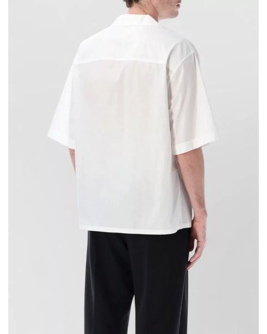 Marni White Bowling Shirt Logo Chest Pocket Collar for men