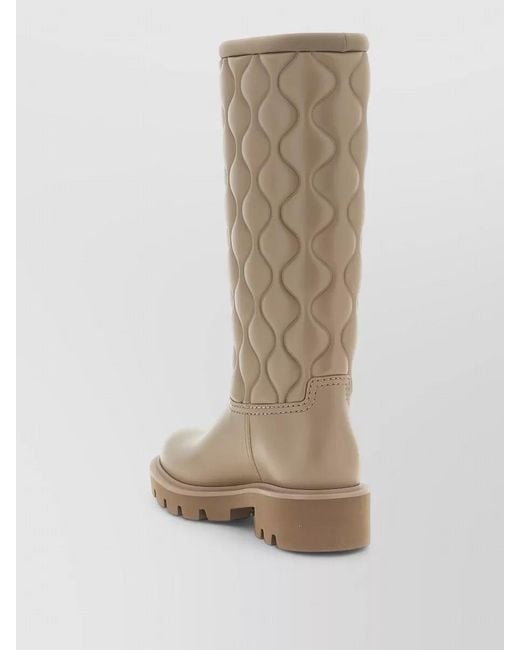 Moncler Natural Kickstream High Rain Boots Chunky Sole