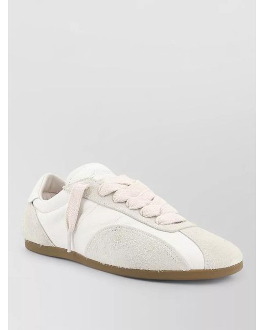 Represent White Leather Suede Lace Up Sneakers Logo Tongue for men