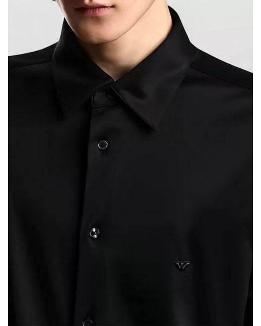 Emporio Armani Black Polo Shirt Regular Fit Short Sleeves Breathable for men