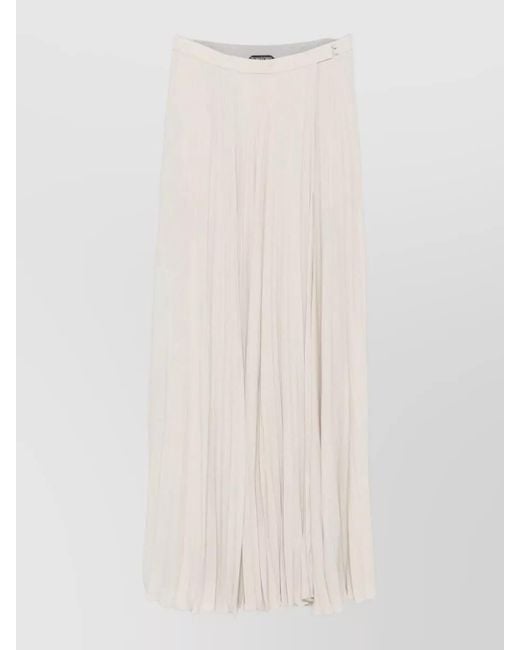 Tom Ford White Pleated Knee-Length Skirt