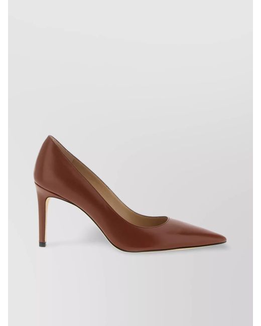 Stuart Weitzman Brown Power Pointed Toe Stiletto Leather Pumps