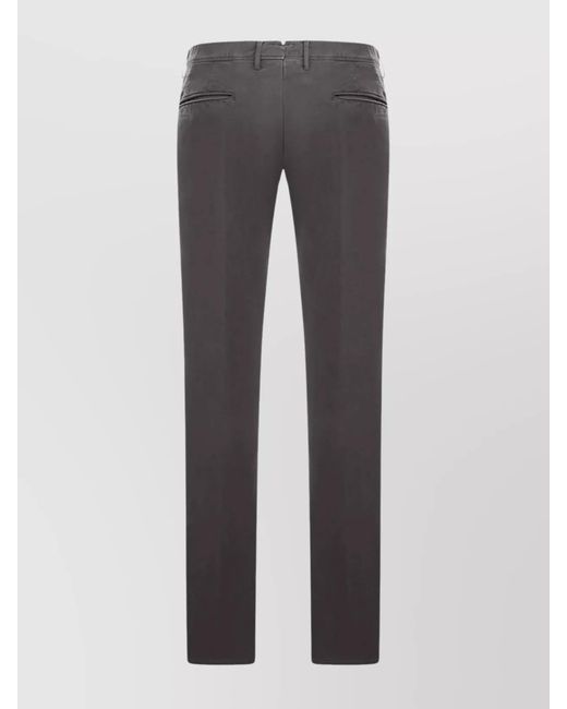 Incotex Gray Straight-Leg Trousers for men