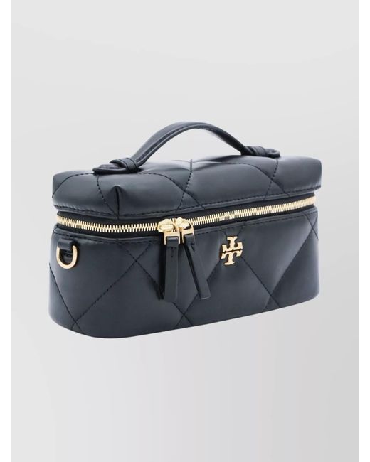 Tory Burch Blue Kira Leather Vanity Case Shoulder Bag