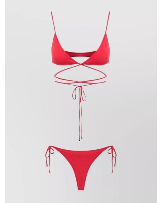 The Attico Red Triangle Bikini