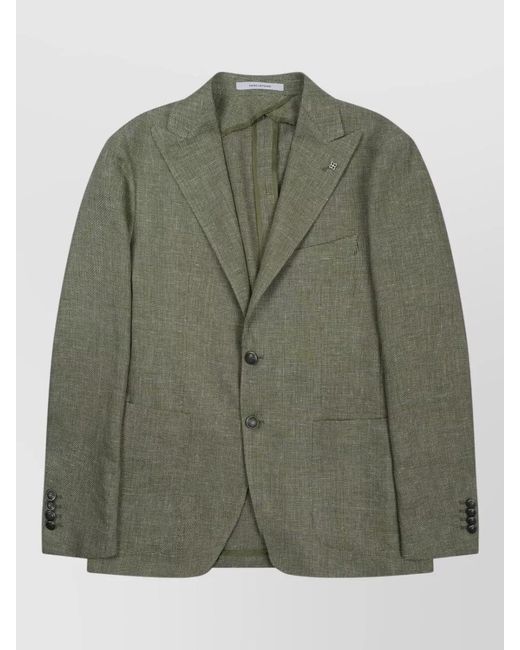Tagliatore Green Suit Slim Fit Notch Lapel Flap Pockets for men
