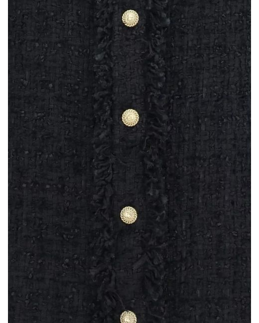 Balmain Blue Tweed Straight-Fit Shirt Jacket