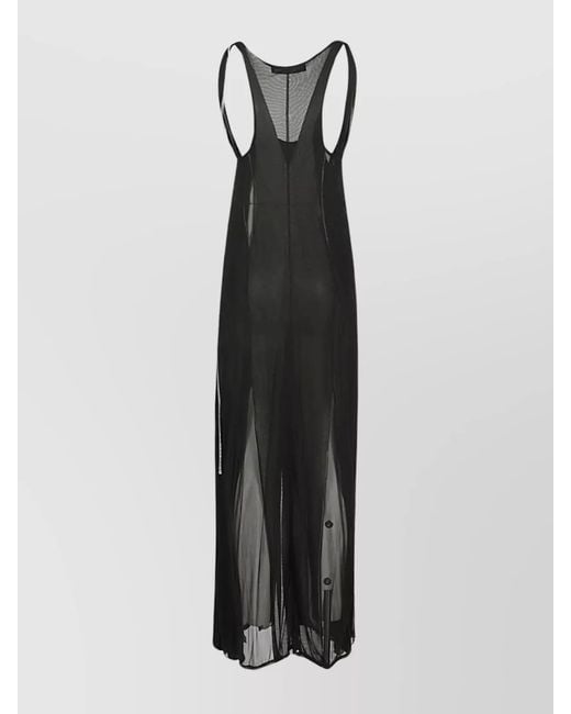 Y. Project Black Viscose Sleeveless Midi Dress