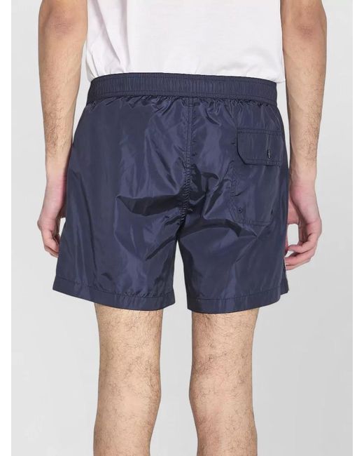 Moncler Blue Logo Patch Swim Shorts for men