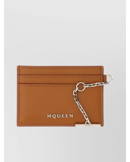 McQueen Brown Leather Card Holder