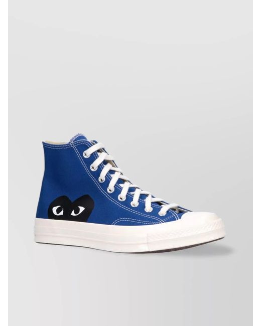 COMME DES GARÇONS PLAY Blue Canvas High-Top Sneakers