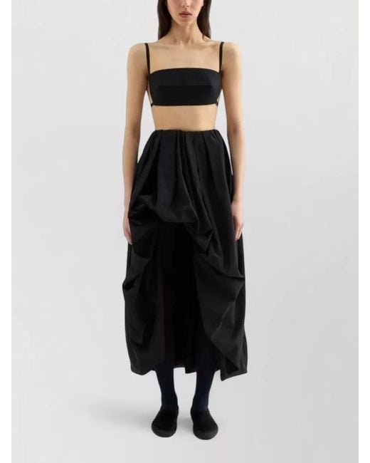 Jil Sander Blue High Waist Taffeta Skirt Asymmetric Cut