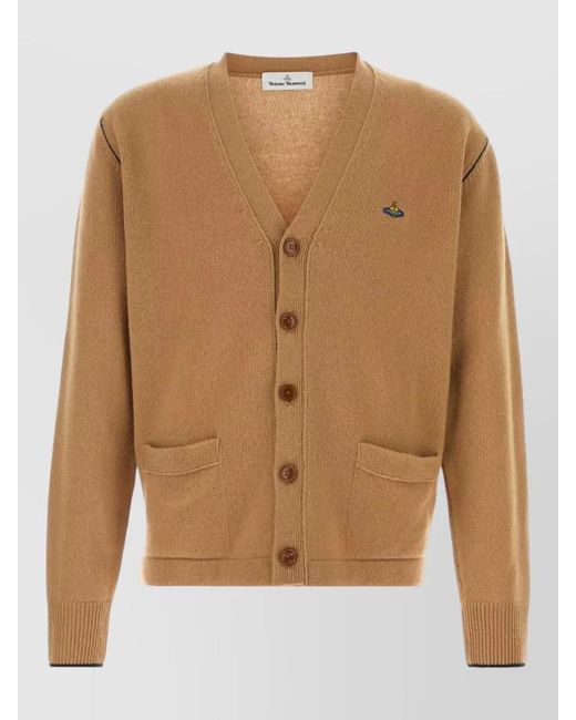 Vivienne Westwood Brown Wool Blend Alex Cardigan V Neckline for men