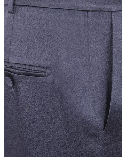 Tom Ford Blue Satin Straight Skirt