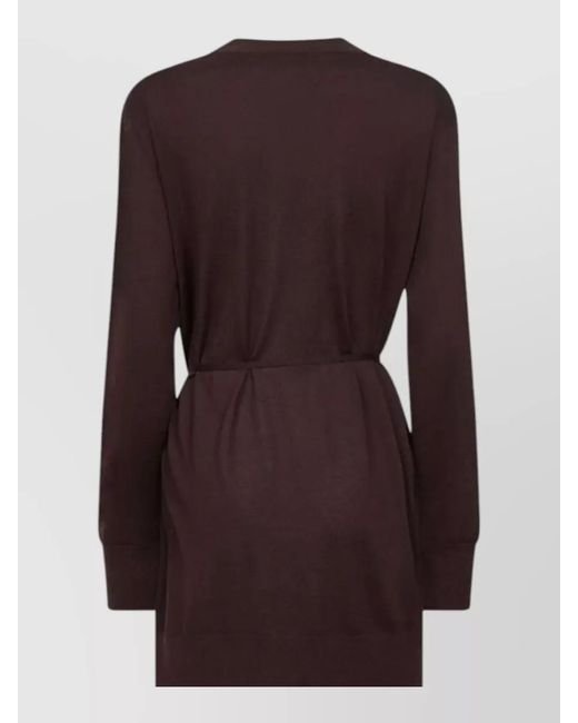 Dries Van Noten Brown Tibati Long Knit Cardigan Thin Belt