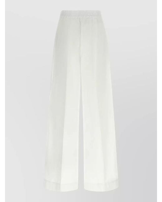 P.A.R.O.S.H. White Cannes Wide Leg Tailored Pants