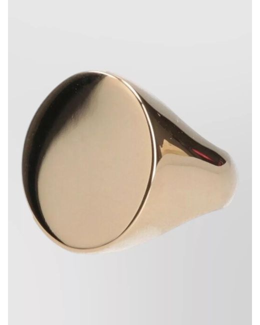 Maison Margiela Natural Signet Ring Polished Finish Engraved Detail